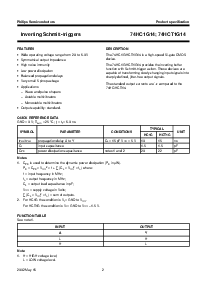 浏览型号74HCT1G14GW的Datasheet PDF文件第2页