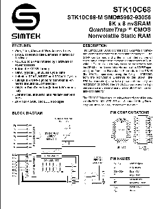 浏览型号STK10C68-5KF55M的Datasheet PDF文件第1页