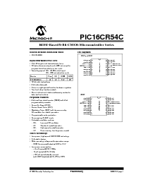 浏览型号PIC16C54A-20I/SS的Datasheet PDF文件第1页