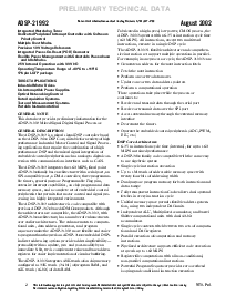 浏览型号ADSP-21992YST的Datasheet PDF文件第2页