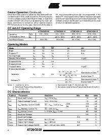 浏览型号AT29C020-12TC的Datasheet PDF文件第4页