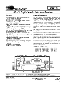 浏览型号CS8416-IS的Datasheet PDF文件第1页