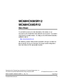 浏览型号MC68HC908SR12CFA的Datasheet PDF文件第3页
