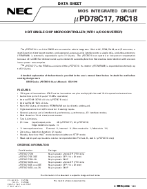 浏览型号UPD78C18CW的Datasheet PDF文件第1页