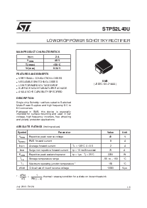 浏览型号STPS2L40U的Datasheet PDF文件第1页
