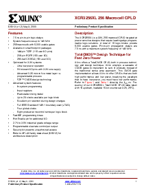 浏览型号XCR3256XL-10FT256C的Datasheet PDF文件第1页
