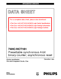浏览型号74HC161N的Datasheet PDF文件第1页