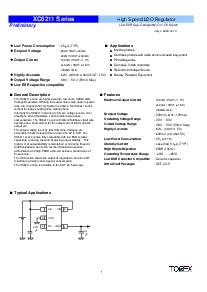 浏览型号XC6211A02ML的Datasheet PDF文件第1页