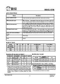 浏览型号BS62LV256TI的Datasheet PDF文件第2页