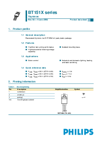 浏览型号BT151X-500R的Datasheet PDF文件第1页