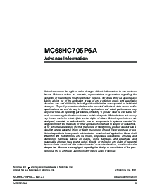 浏览型号MC68HC705P6A的Datasheet PDF文件第3页