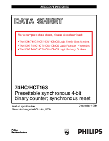 浏览型号74HC163DB的Datasheet PDF文件第1页