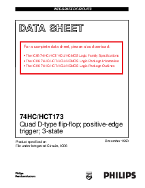 浏览型号74HC173的Datasheet PDF文件第1页