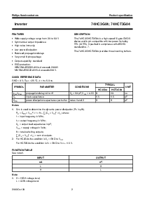 浏览型号74HC3G04的Datasheet PDF文件第2页