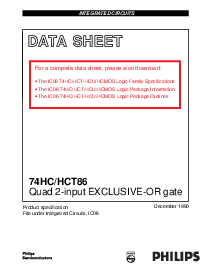 浏览型号74HC86PW的Datasheet PDF文件第1页