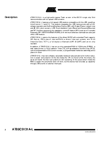 浏览型号AT89C5131A-PLTIL的Datasheet PDF文件第2页