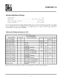 浏览型号ICS9159CM-14的Datasheet PDF文件第3页