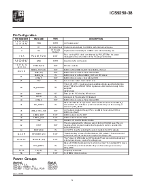 浏览型号ICS9250YF-38-T的Datasheet PDF文件第2页