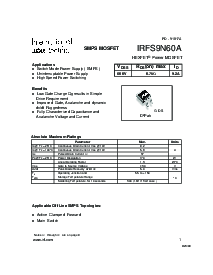浏览型号IRFS9N60A的Datasheet PDF文件第1页
