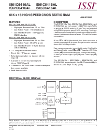 浏览型号IS61C6416AL-12TLI的Datasheet PDF文件第1页