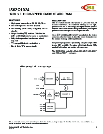 浏览型号IS62C1024-70QI的Datasheet PDF文件第1页