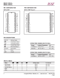 浏览型号IS65C1024AL-45TA3的Datasheet PDF文件第2页
